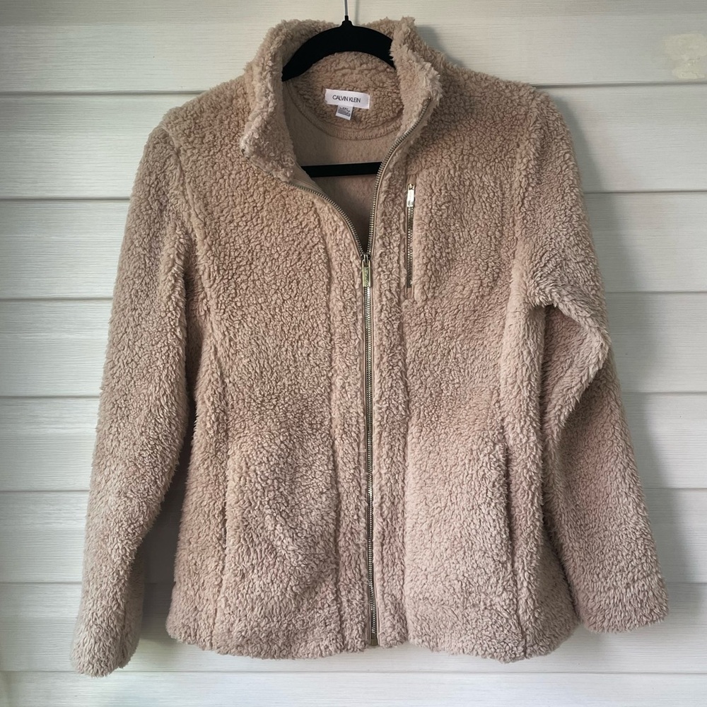 Calvin Klein | NWOT Blonde/Tan Teddy Jacket